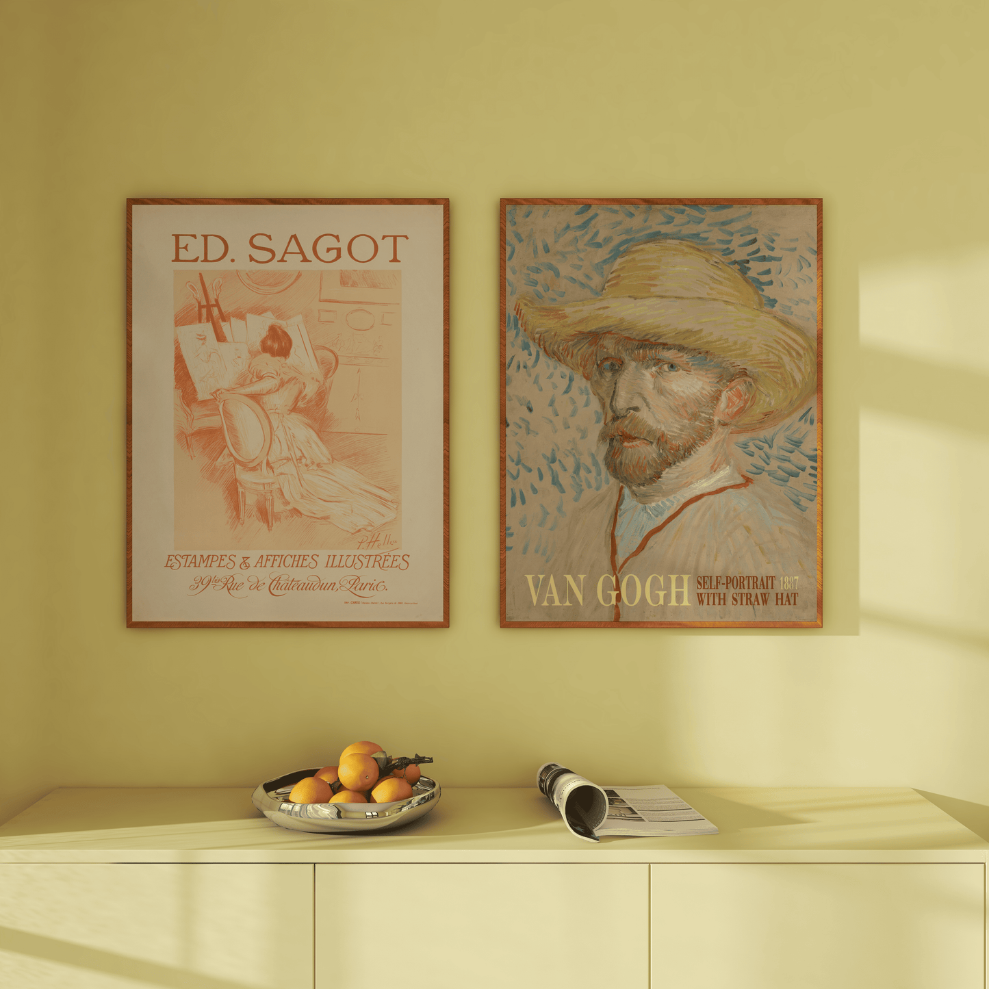 VINCENT VAN GOGH, SELFPORTAIT WITH STRAW HAT - Art Poster